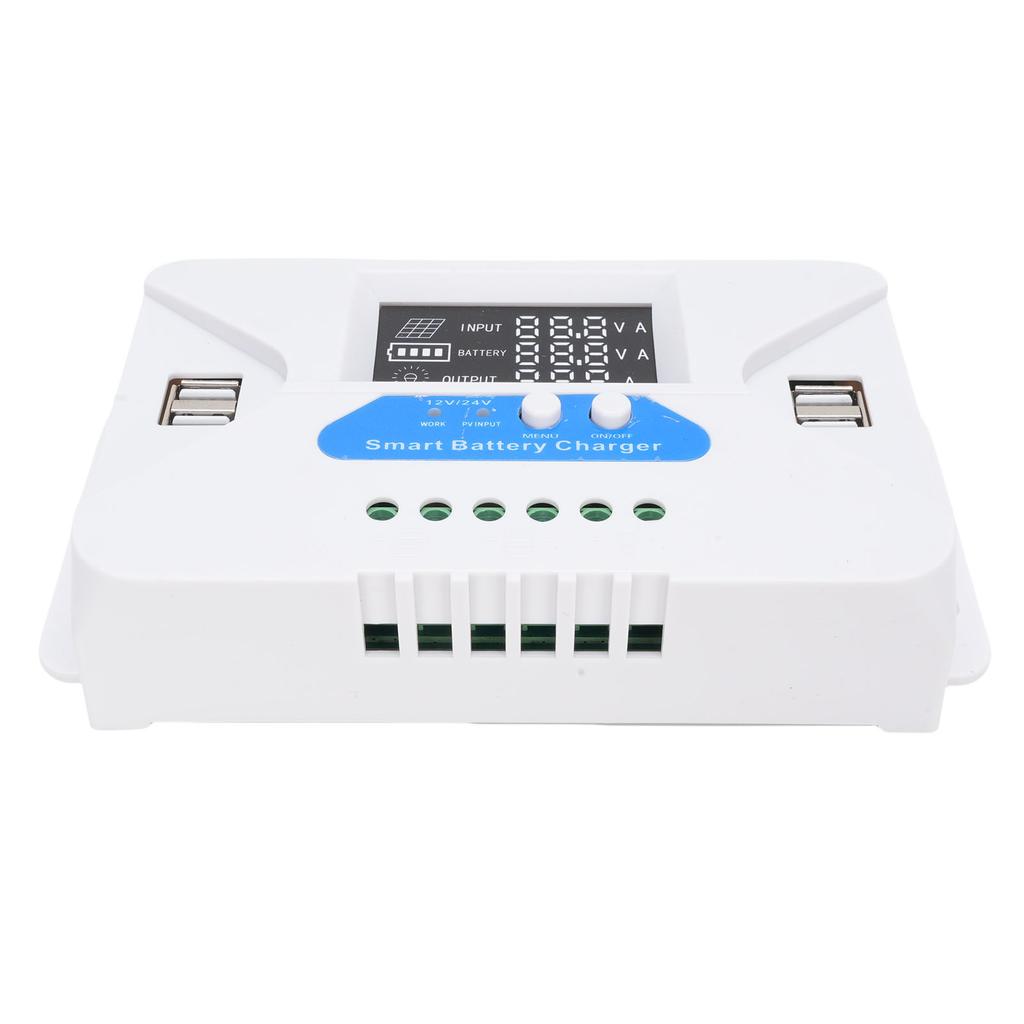 20A Adaptive Solar Charge Controller Solar Panel Regulator with 4 USB Ports for Lithium Ion Battery