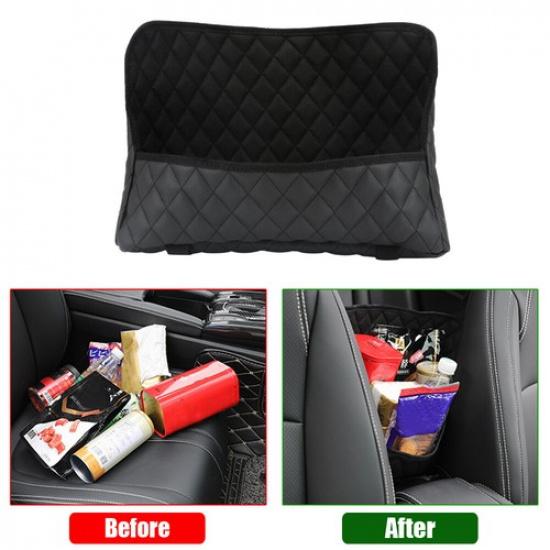 Car Interior Accessories Auto Seat Storage Bag Pocket Handbag PU Leather Black