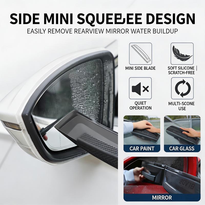 Soft Silicone Car Squeegee Handy Window And Review Mirror Wiper Drying Blade No-Scratch Film Scraper Wrap Tool for Car Cleaning