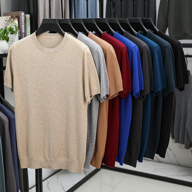 Men's Casual Round Neck Thin Knit Pullover Sweater