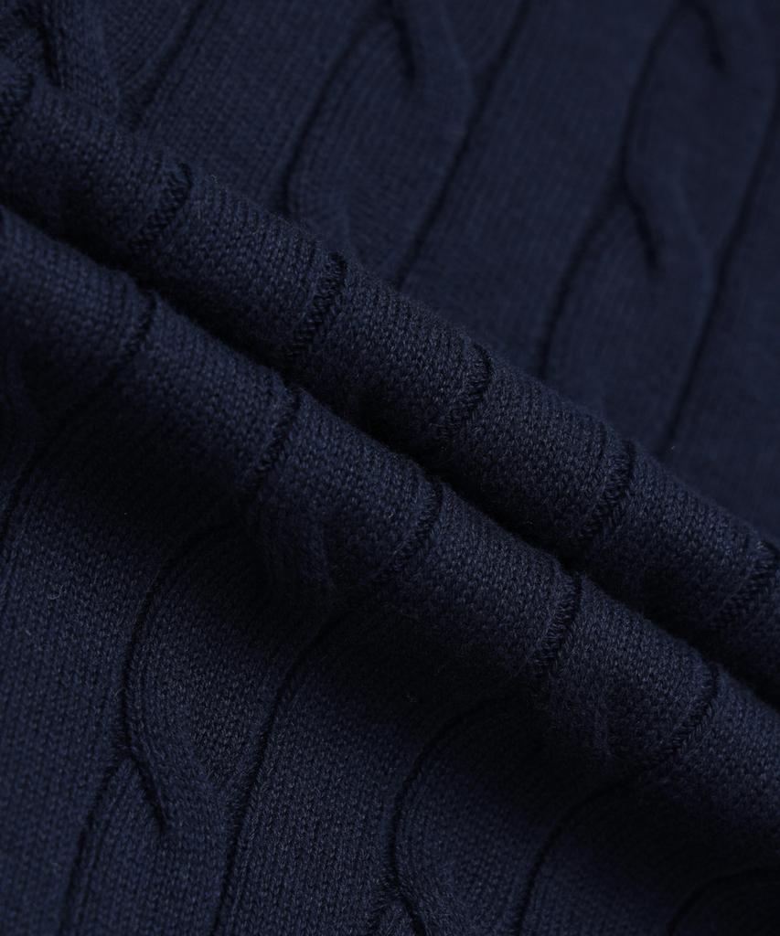 BROOKS BROTHERS Cotton Cable Crew Neck Short Sleeve Sweater (Dark Navy) (Bbwrmog203)