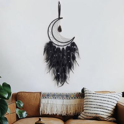 Hexen-Halbmond-Traumfänger, Hexen-Pagan-gewebter Wandbehang, Traumfänger, Gothic, Wicca, Hippie-Dekor, Ornament, Dekoration