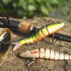 3 Pcs Realistic Swimming Bait Multi Joint Fish Lure Bait for Freshwater Saltwater Fish with 2 Treble Hooks