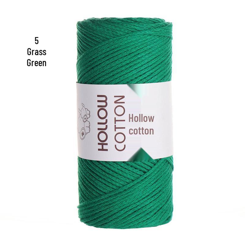 2mm Hollow Pure Cotton Scarf & Bag Yarn for DIY Crochet and Handwoven Projects