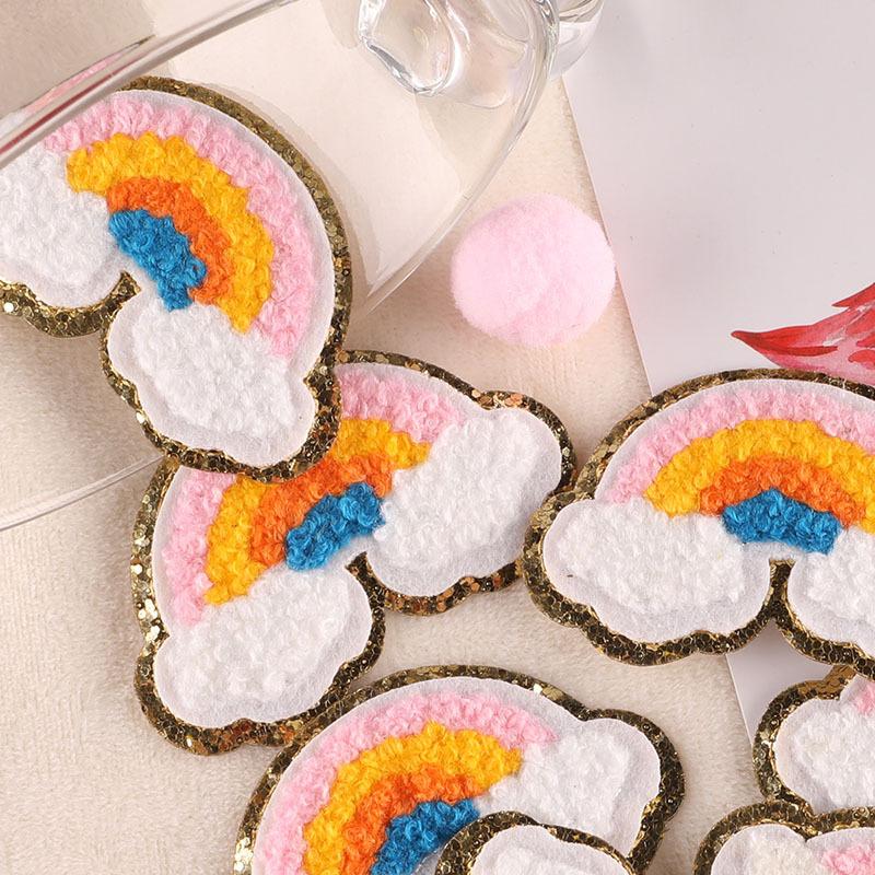 Computer Embroidery Label Rainbow Towel Embroidery Badge Sticker Clothing Accessories Shoe And Hat Accessories Patch Sticker Versatile Cloth Sticker