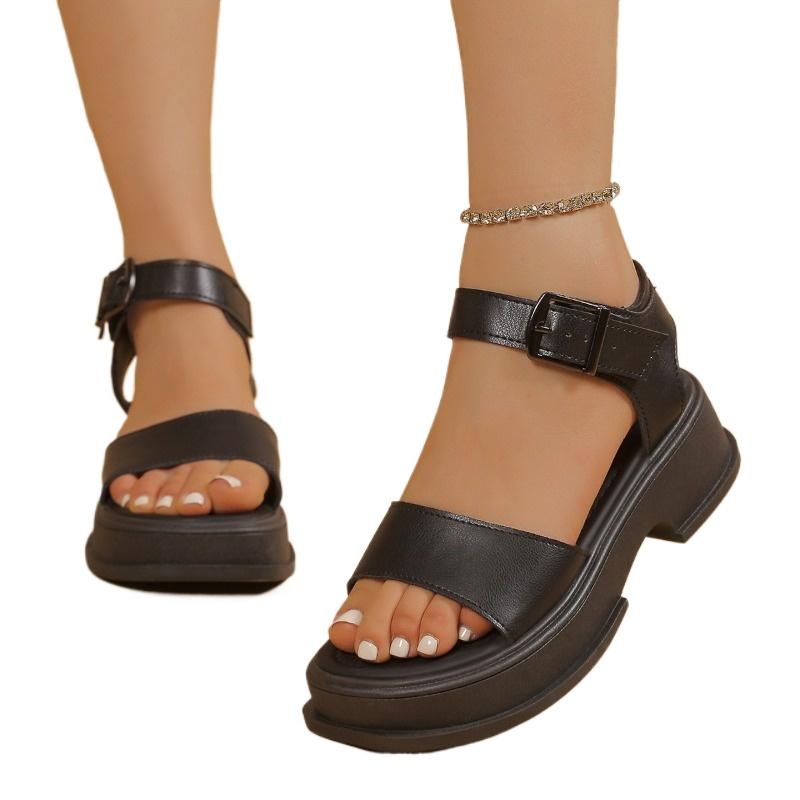 Fashion 2025 Summer New Women's Platform Rome Sandals Adjustable Buckle Straps Outdoor Minimalist Casual Shoes for Daily Wear Plus Size