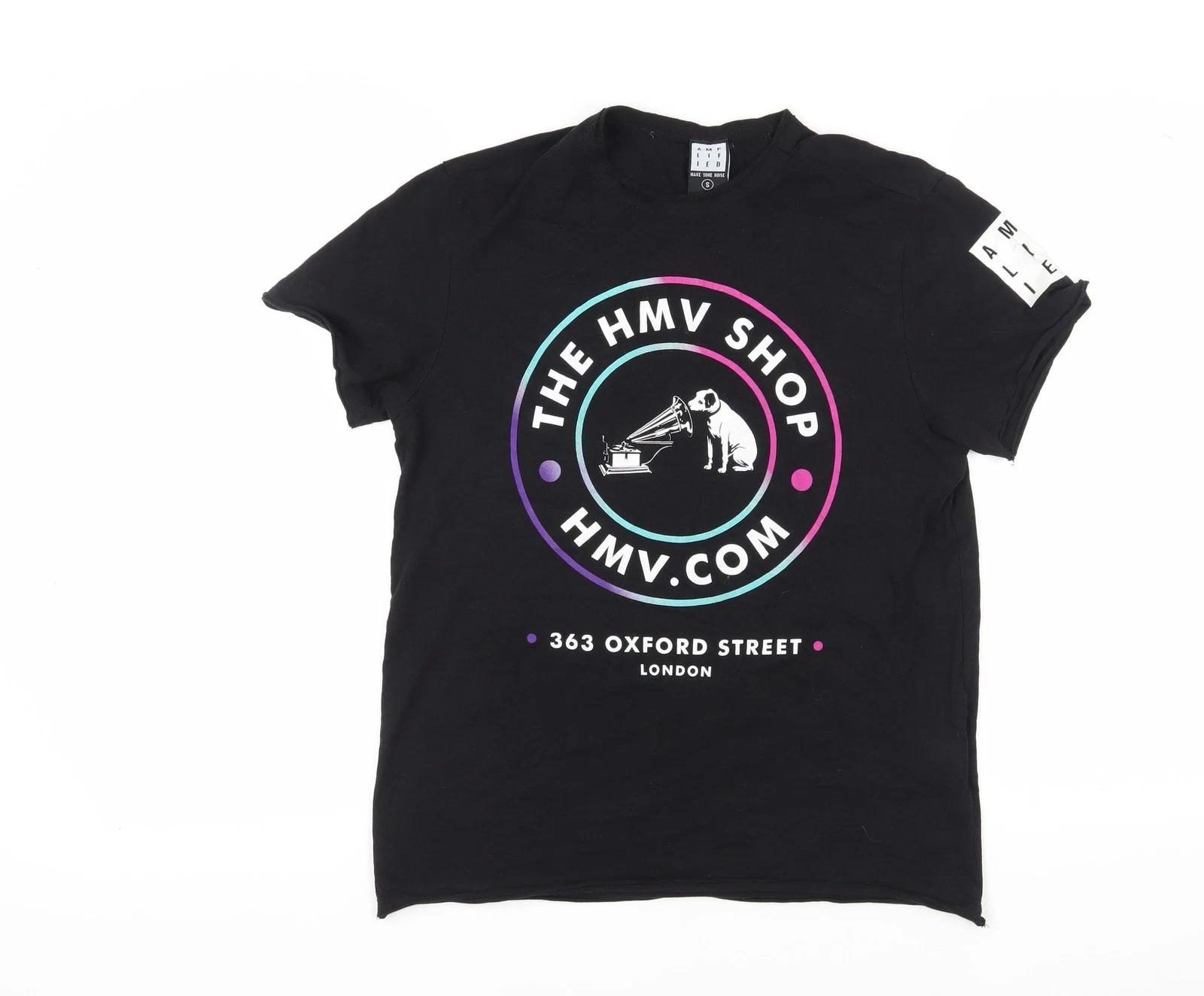 

Amplified Black Graphic T-Shirt Unisex S Casual Style S