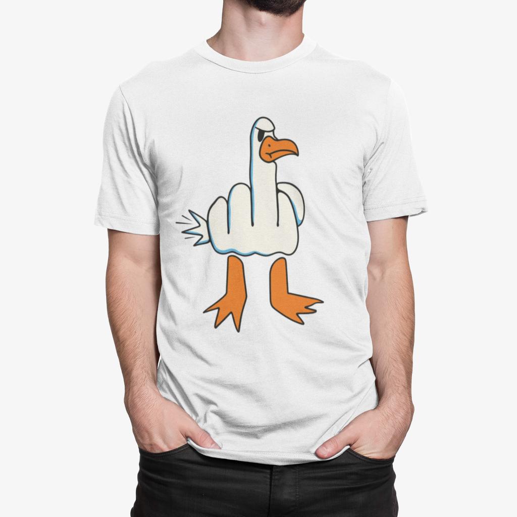 Funny Rude Seagull T-Shirt | Meme Bird Humor Graphic Tee