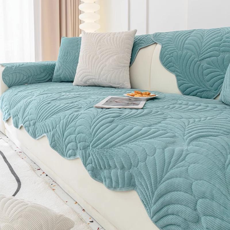 Cojín de sofá Universal para las cuatro estaciones, funda de sofá de cuero de alta calidad, antideslizante, sencilla y moderna, cojines de asiento de pana de Color sólido