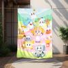 1pc Cute  , Picnic Setting, Food Friends Digital Printed Flannel Blanket, Super Soft Plush  Bed Cover,Blanket for Sofa, Bed, Office, 70173
