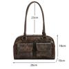 Borsa a Spalla da Donna in Ecopelle PU Monocolore Retrò con Tasche Multiple Grande Capacità Completa di un Ciondolo Accessorio Staccabile