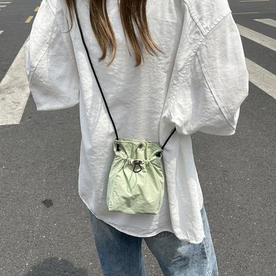 Kordelzug Eimer kleine Tasche 2025 Trend literarisch Nylon Handy Tasche vielseitig lässig Mini Schulter Messenger Tasche