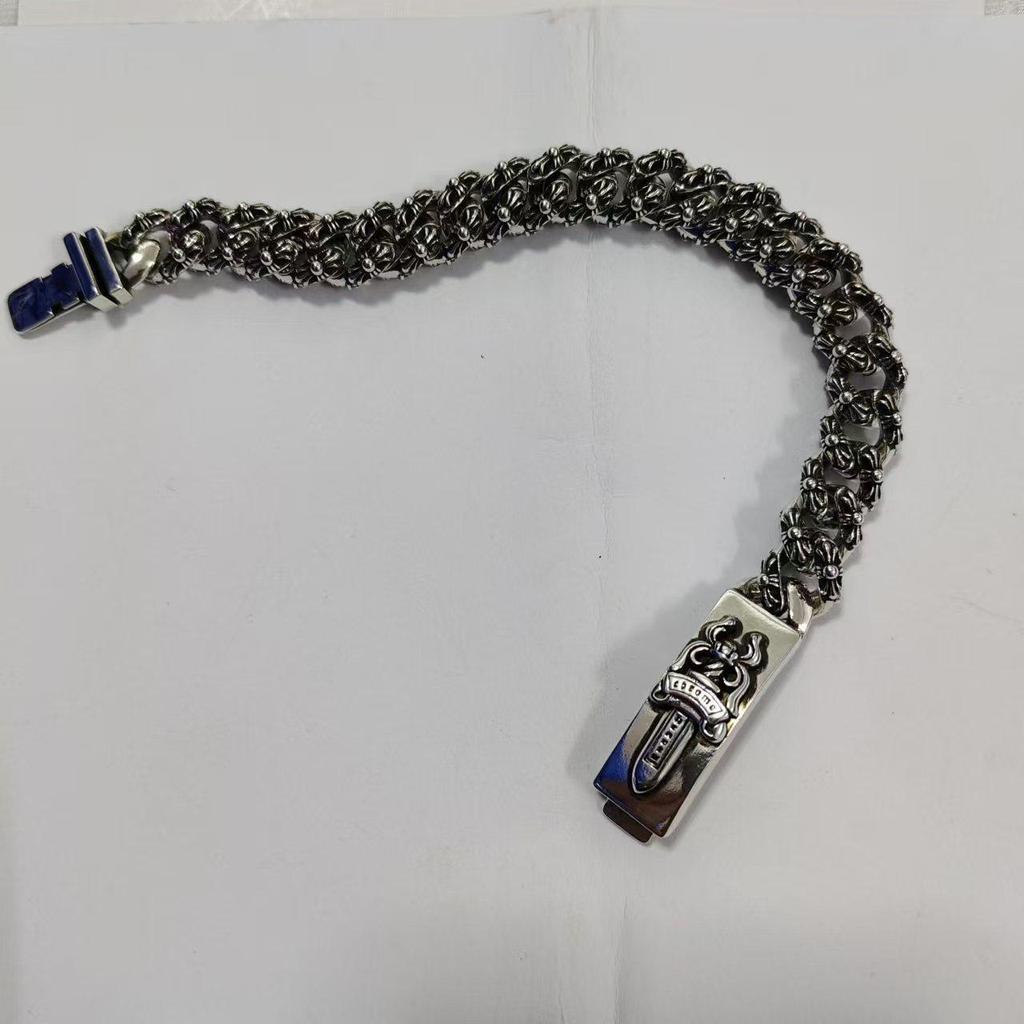 CH Retro Crono Bracelet with Diamond, Gold, Thai Silver, and Floral Cross Design