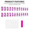 24PCS Halloween Theme Fake Nails with Ghost Print Natural Unbreakable Nail Simple Wear for Hot Girl Dress Matching