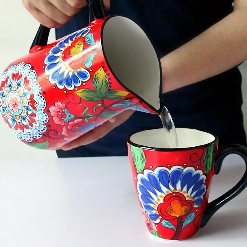 High Capacity Juice Cup Household Use Jug for Water Container Creative Living Room Vase Drinkware Cold Beverage Dispensing Jug