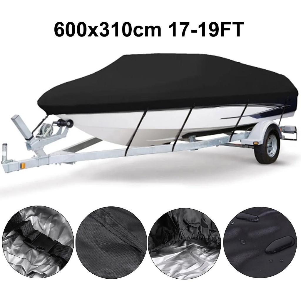 Aunct 11ft - 22ft 210D Trailerable Boat Covers Waterproof Rain Proof Sunproof UV Protector Speedboat Boat Cover Fishing Ski D45