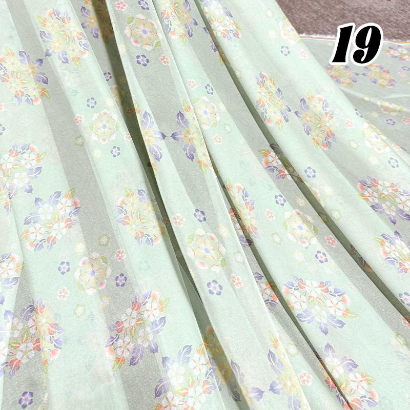 100*150cm Tecido Chiffon Floral Estilo Chinês Grupo de Chá Estampa Floral Tecido DIY Vestido Hanfu Fantasia de Dança de Casamento Decoração