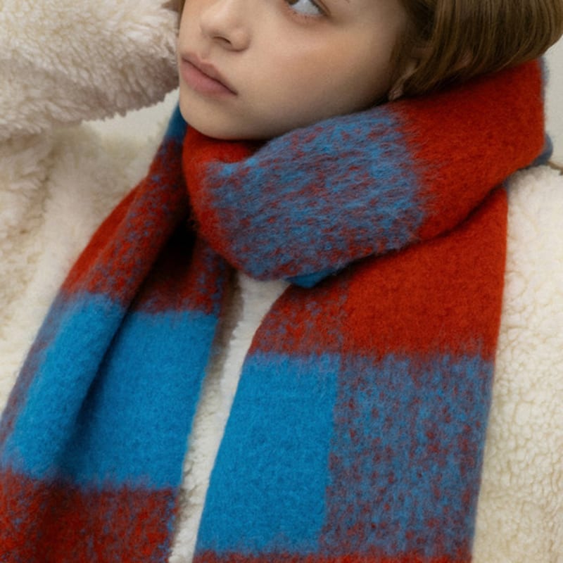 TATIANA Blue Board Wool Blended Muffler MF8129 2 Colors