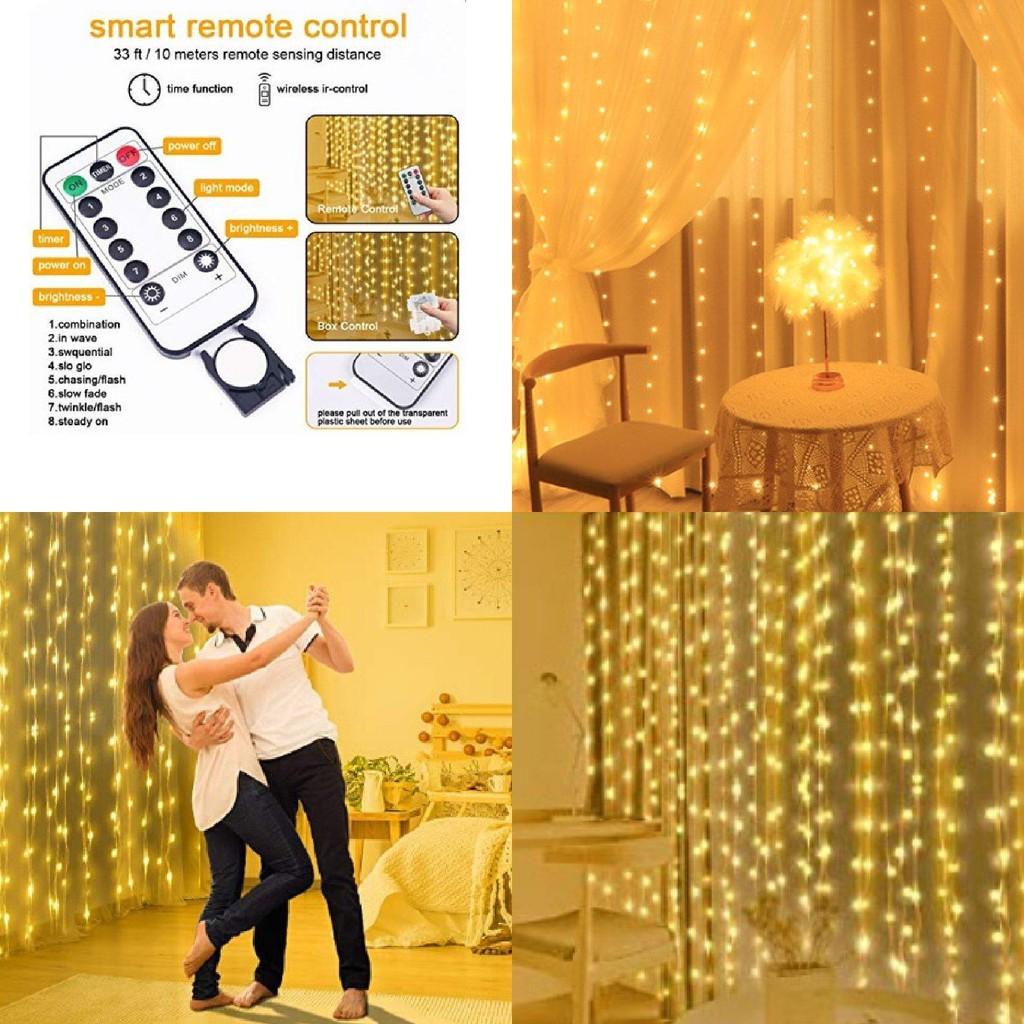 Indoor Usb Led Curtain String Lights With Remote Control For Bedroom And Living Room Decor