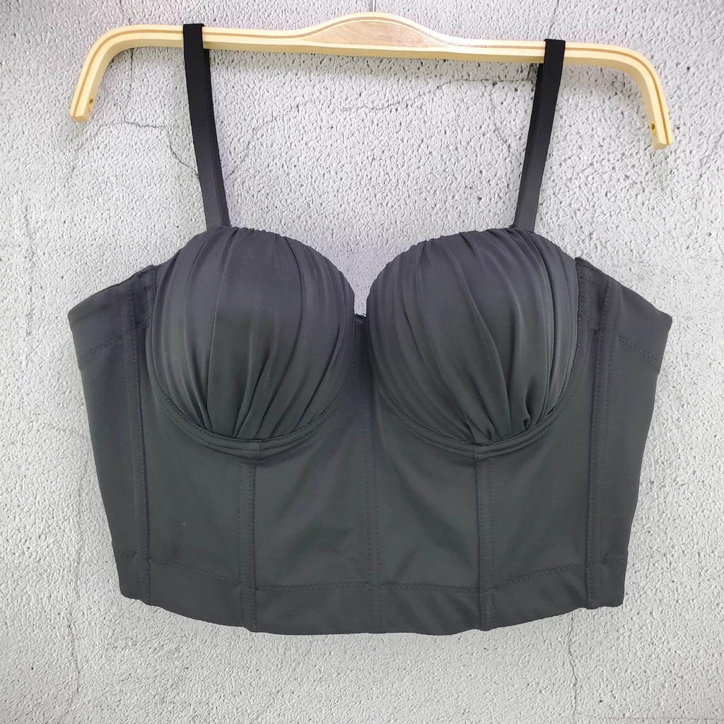 Classic Women Black White Dot Tube Top Corset Bustier Girl Sexy Push Up Vest Bralet Lady Bra Cropped Tops Club Party Lingerie