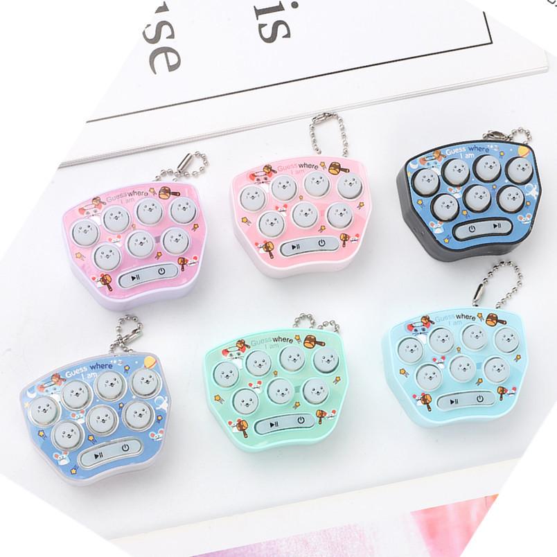Mini Whack-a-Mole Keychain: Cute Cartoon Pendant Electronic Educational Toy