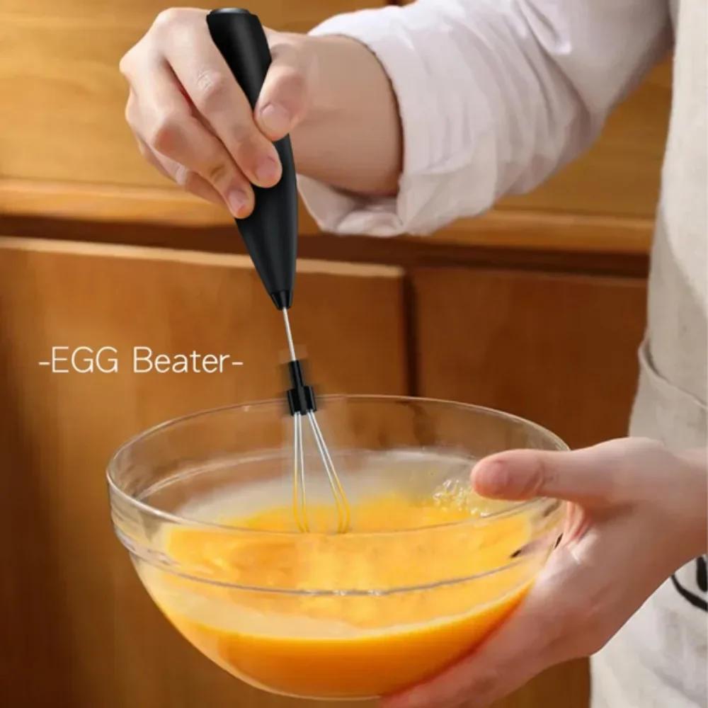 Powerful Electric Milk Whisk, Handheld Mini Whisk for Coffee, Cappuccino, Latte, Kitchen & Household Tools