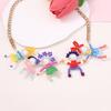 Cute 3D Figurine Charm Collar Necklace Playful 3D Human Necklace Pearls Neckchain Trend Clavicle Chain Accessory