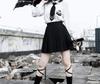 ONE Uniform Cosplay Dlouhý rukáv Silný kabát Bílá Halenka Sukně Kravata Gotická Lolita Cosplay Costume Layer Minisukně Černá Vojenská Uniforma Lolita plisovaná