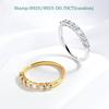 Smyoue 0.7CT 3mm Edelstein Moissanit Ringe für Damen S925 Silber Passender Hochzeit Diamanten Band Stapelring Weißgold Geschenk