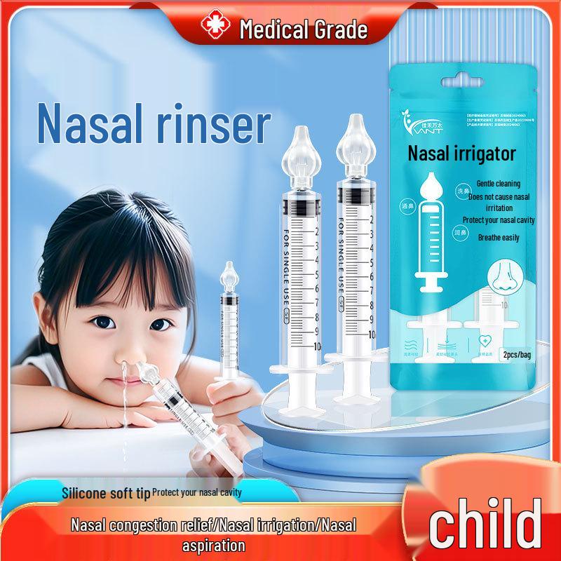 Infant Nasal Irrigator Baby Syringe Cleaner for Nasal Washing 2 Nasal Irrigators