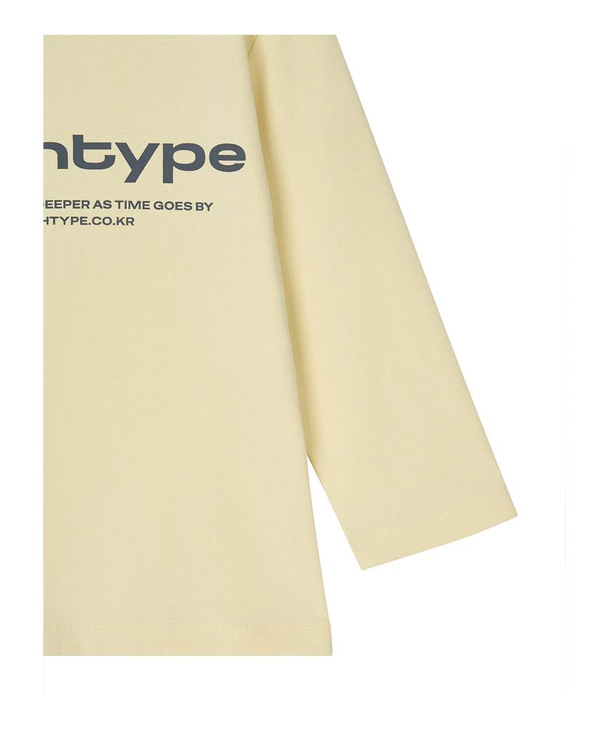 Lotaib Lettering U-Neck Half-Sleeved T-Shirt - Lemon