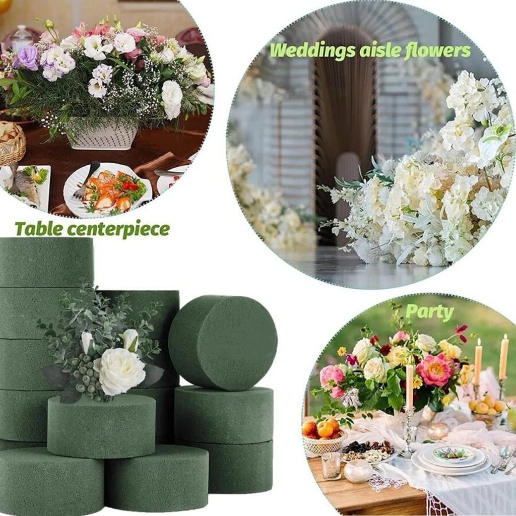 Green Floral Foam,5/10PCS Round Floral Foam Brick, Dry Floral Foam Blocks, Artificial Flower Mud DIY Flower Arrangement Kit