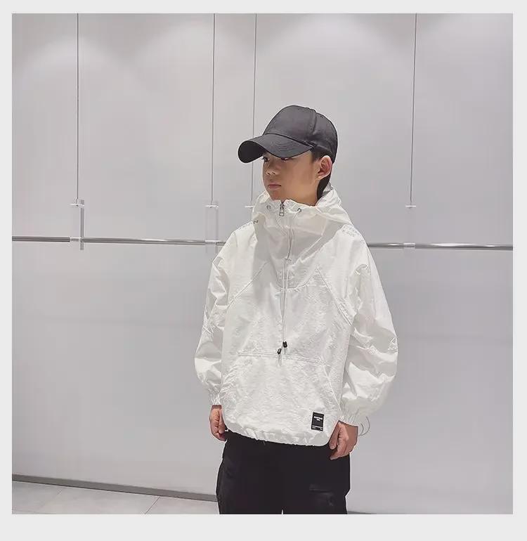 Jungen Kapuzenjacke mit halbem Reißverschluss - 2023 Frühlings-/Herbststil für Kinder