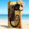 1Pc Elegant Cat Artwork Beach Towel Quick Dry Multiuse For Beach Pool Gym Yoga Home Travel Christmas Halloween Xmas Gift N1477