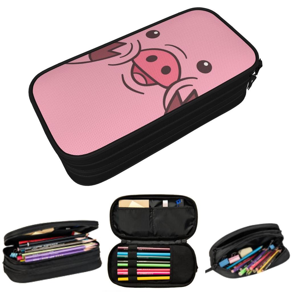Adorable Pig Cute Pig Print Pencil Case for Boys Girls School Pen Box Pencil Bag Stationery Supplies Pen Holder Bag