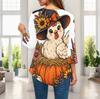 Ladies Plus Size Loose Three Quarter Sleeve Blouse Pointed Hem Breathable Casual Office Daily Top