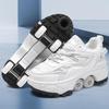 Scarpe Deformabili da Camminata a Quattro Ruote per Adulti Pattini a Rotelle da Uomo e Donna Pattini per Bambini Scarpe Sportive a Due Ruote per Bambini e Bambine