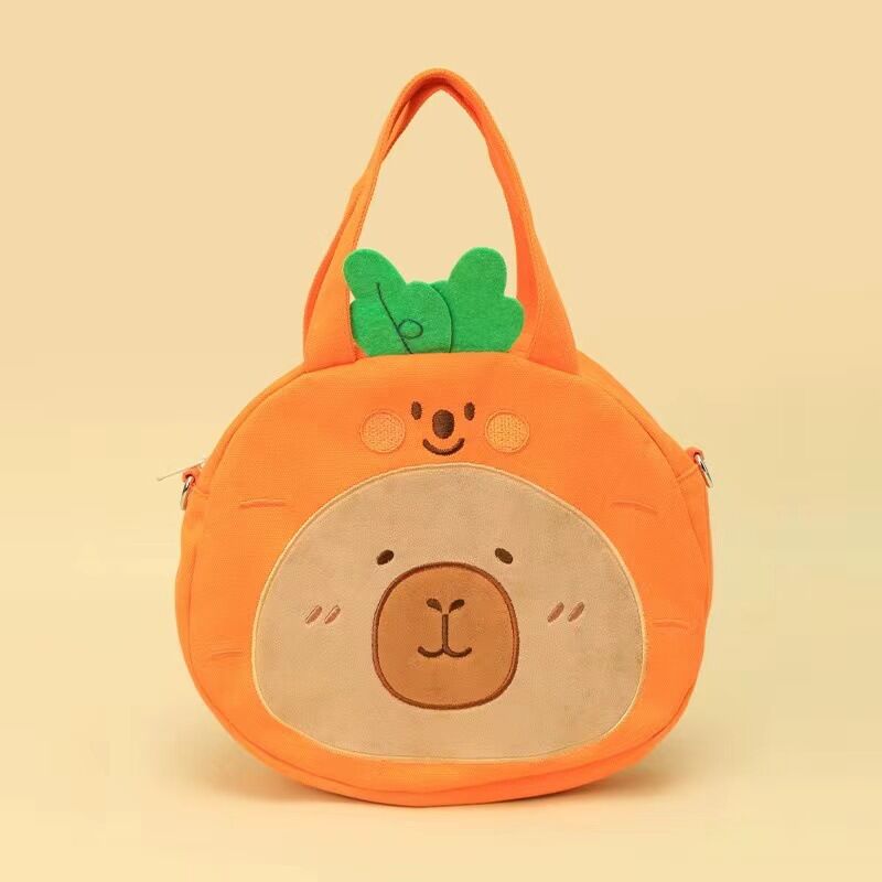 Capybara peluş sırt çantası Kawaii moda peluş bebek kürk çanta çocuk çantası omuzdan askili çanta Mini sırt çantası çanta kız arkadaşı için hediyeler