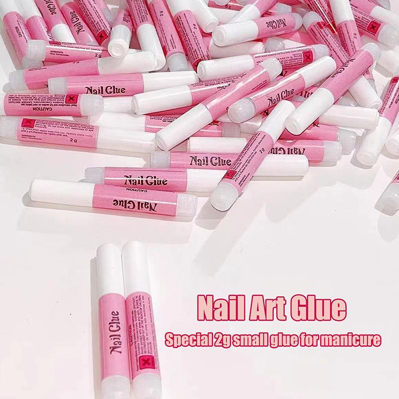 2G 10 Stück/Beutel Super Starker Nagelkleber für Falsche Nagelspitzen Acrylnägel Aufdrücken Künstliche Nägel Kunstdekoration Lang Anhaltende Haftung