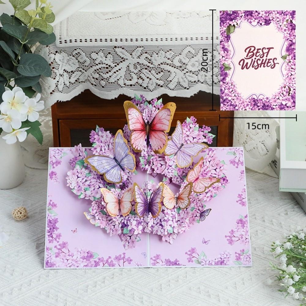 New Pop Up Greeting Cards 3D Blessing Flower Bouquet Card Paper Thank You Card Teacher's Day