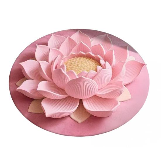 

Круглый коврик для пола с рисунком лотоса, ковер для гостиной с нескользящей основой для дома, офиса, спальни, кухни 60cm M