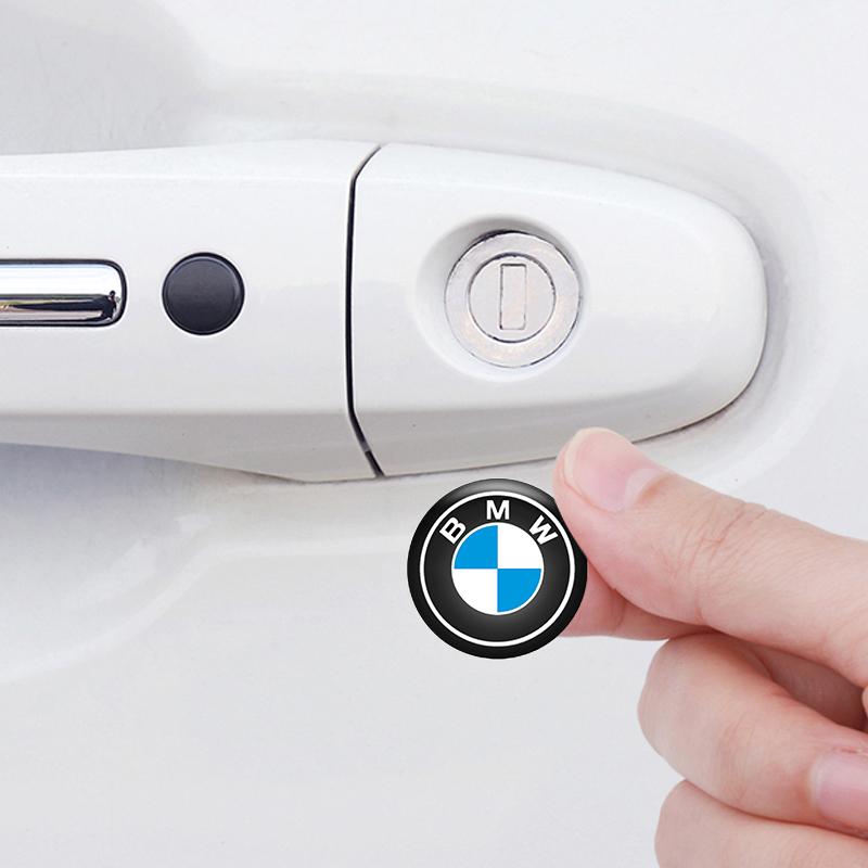 4pcs Car 20mm Door Keyhole Lock Protection Sticker Decor Decals For BMW M Emblem E46 E36 E34 F10 E90 F30 E60 F30 E53 E30 E92 E87