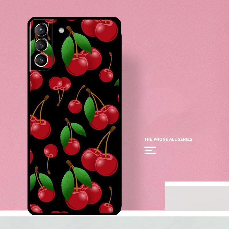 Food Fruit Red Cherry Phone Case For Samsung Galaxy S26 S23 Ultra S20 S21 S22 S24 S25 Plus S10 S25 FE Cover Coque