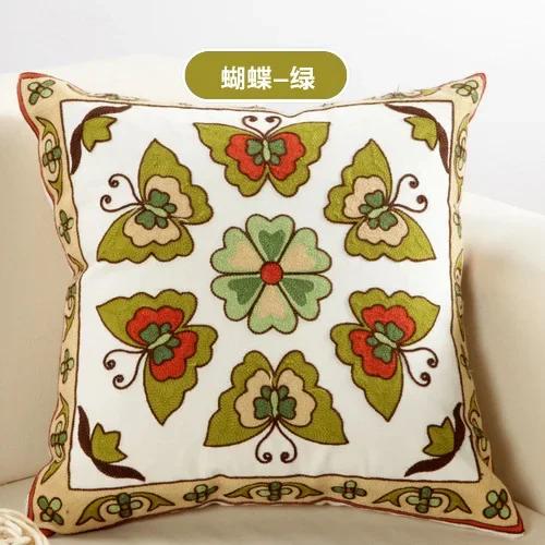 Cotton Ethnic Style Embroidery Pillow Case Car Pillow Cover Sofa Large Cushion Cover 45x45cm Luxury Pillow Case