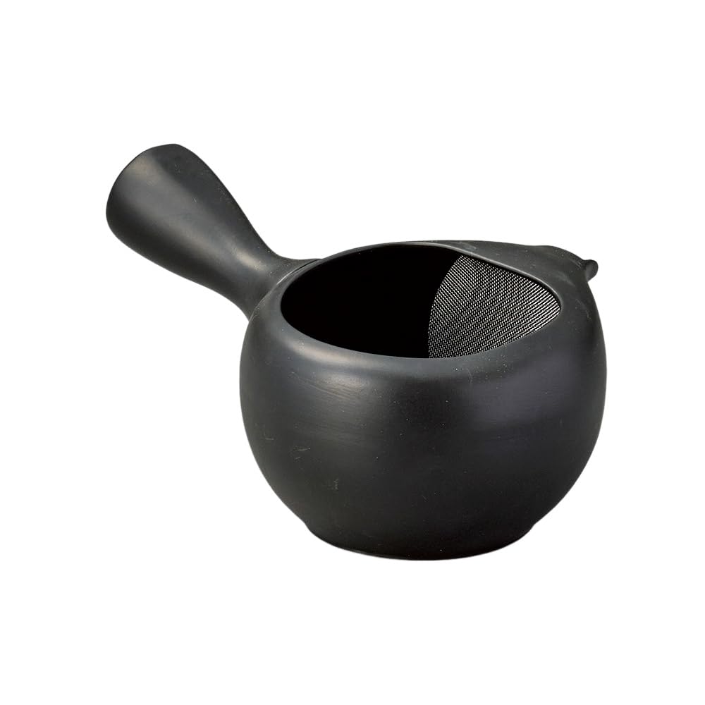 

Ale-net Black Mud Open Teapot, NEO (Flat Mesh), 18 x 13.5 x 10 cm, 400cc, Ceramic, Tokoname Ware, Made in Japan, Stylish