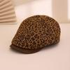 New Niche Leopard Print Front Cap, Retro British Style, Versatile Newsboy Cap, Fashionable Hot Girl Style Baseball Cap