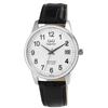 Watch - Q&;Q - Superior - Black Leather Bracelet - 40 Mm Steel Case - Sapphire Crystal, 10 ATM