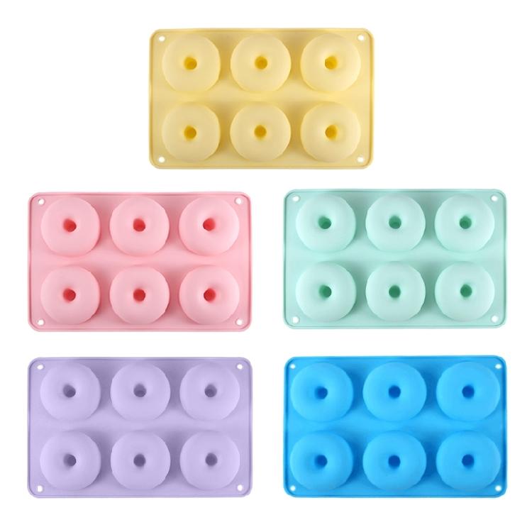 Nonstick Doughnuts Pans 6 Cavity Dessert Cake Silicone Molds Kitchen Baking Biscuits Molds Muffins Cupcakes Making Tray