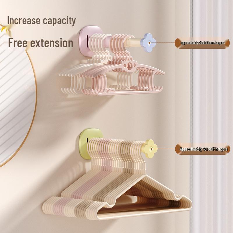 Wall-Mounted Retractable Clothes Hanger Rack - No Punch, No Trace Organizer for Home Balcony