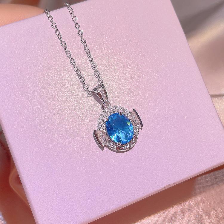 

Имитация топа голубой мозамбикский аквамарин серьги комплект кольцо кулон серьги женщина